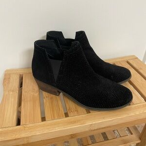 Crown Vintage Black Suede Cutout Ankle Booties